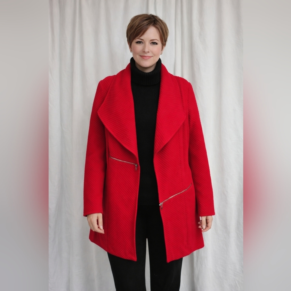 Peter Nygard RED Textured Jacket/Overcoat Size 16
